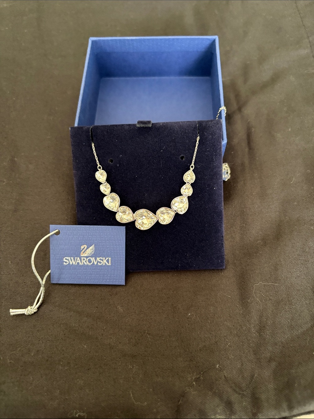 Swarovski Silver Clear Crystal Teardrop Necklace